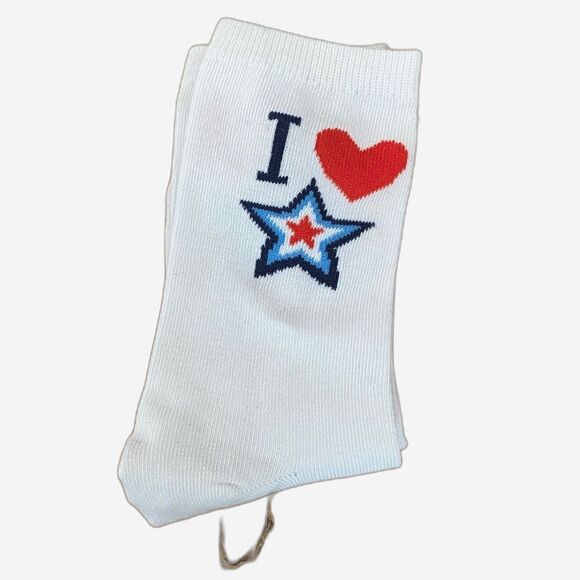 HOLIDAY | NEW Patriotic July 4th Socks Stars Red White & Blue - OS - Picture 2 of 5